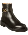 Valentino Vlogo Signature Leather Boot In Black