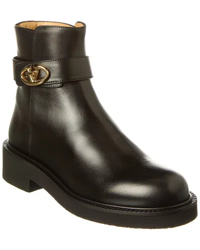 Valentino Garavani Valentino Vlogo Signature Leather Boot In Black