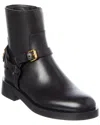 Valentino Vlogo Signature Leather Ankle Boot In Black