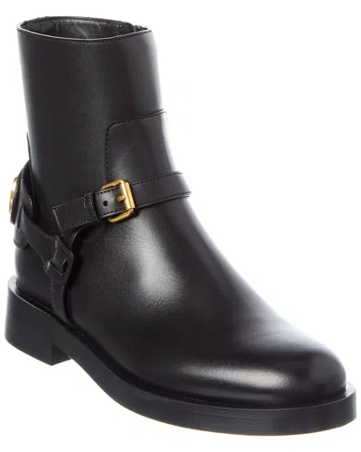 Valentino Garavani Valentino Vlogo Signature Leather Ankle Boot In Brown