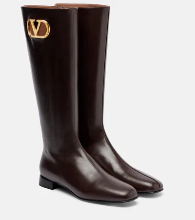 Valentino Garavani Vlogo Signature Leather Boots