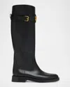 Valentino Garavani Vlogo Signature Calfskin Boot 30mm Woman Black 38.5
