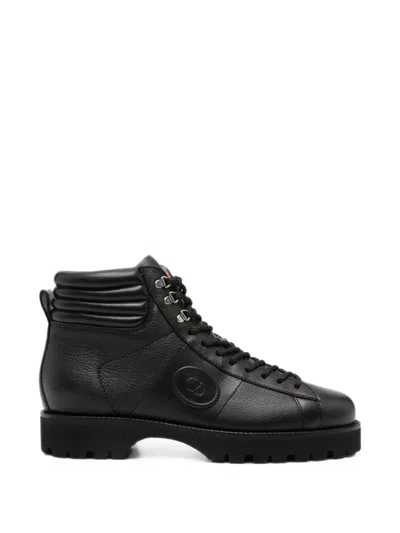 Valentino Garavani Valentino Vlogo Signature Lace-up Boots In Black