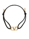 Valentino Vlogo Leather Bracelet In Black