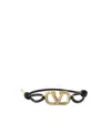 Valentino Vlogo Signature Leather Bracelet In Black