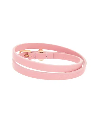 Valentino Garavani Valentino Vlogo Signature Leather Bracelet In Pink