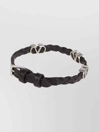 VALENTINO GARAVANI VLOGO SIGNATURE LEATHER BRAIDED BRACELET