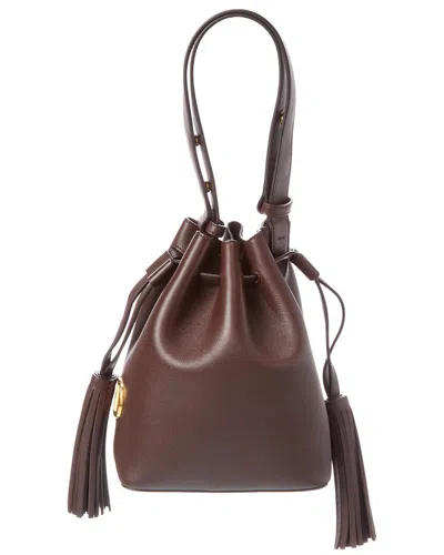 Valentino Garavani Valentino Vlogo Signature Leather Bucket Bag In Brown
