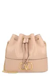 Valentino Garavani Mini Bucket Bag In Nappa With Vlogo Signature Chain Woman Rose Cannelle Uni In Brown