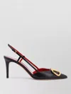Valentino Vlogo Signature Leather Buckle Pumps In Black