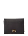 Valentino Vlogo Signature Leather Card Case In Black