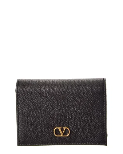 Valentino Garavani Valentino Vlogo Signature Leather Card Case In Purple