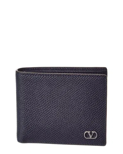 Valentino Garavani Valentino Vlogo Signature Leather Card Case In Black