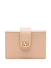 Valentino Vlogo Signature Leather Card Case In White