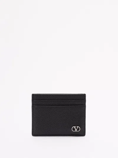 Valentino Garavani `vlogo Signature` Leather Card Holder