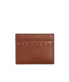 Valentino Vlogo Signature Leather Card Holder In Brown