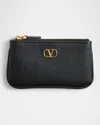 Valentino Garavani Vlogo Signature Leather Card Holder In New