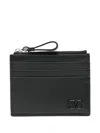 Valentino Vlogo Signature Leather Cardholder In Black