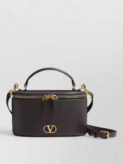 Valentino Garavani Vlogo Signature Leather Crossbody Vanity Bag In Black