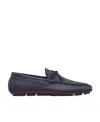 Valentino Vlogo Signature Leather Driving Shoes In Black