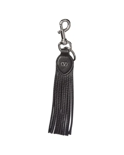 Valentino Garavani Valentino Vlogo Signature Leather Key Chain In Black