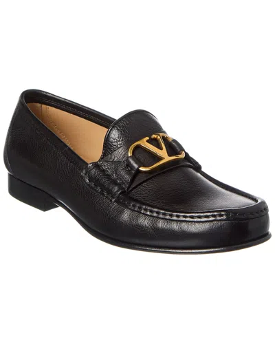 Valentino Garavani Valentino Vlogo Signature Leather Loafer In Black