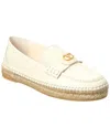 Valentino Vlogo Signature Leather Espadrilles In White