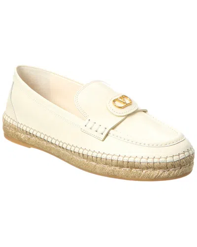 Valentino Garavani White Leather Vlogo Signature Espadrilles