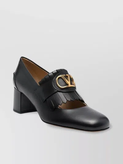 Valentino Garavani Vlogo Signature Leather Loafers In Black
