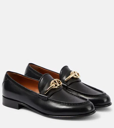 Valentino Garavani Vlogo Gate Loafers In Nero