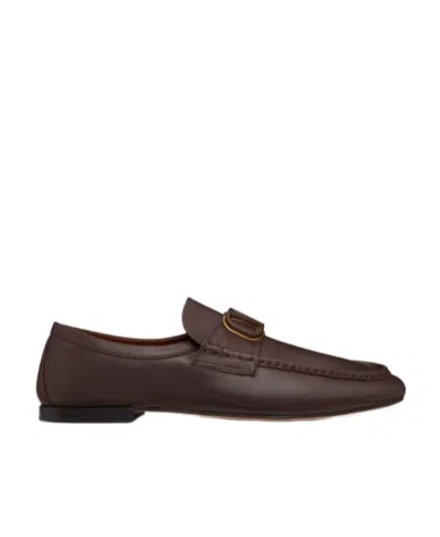 Valentino Garavani Vlogo Signature Leather Loafers In Black