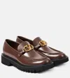Valentino Vlogo Signature Leather Loafers In Braun