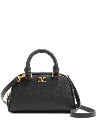Valentino Garavani Vlogo Signature Leather Mini Bag In Black