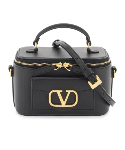 Valentino Garavani Vlogo Signature Leather Mini Bag In Black