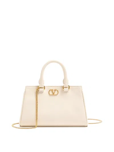 Valentino Garavani Vlogo Signature Leather Mini Bag In White