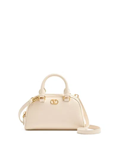 Valentino Garavani Vlogo Signature Leather Mini Bag In White