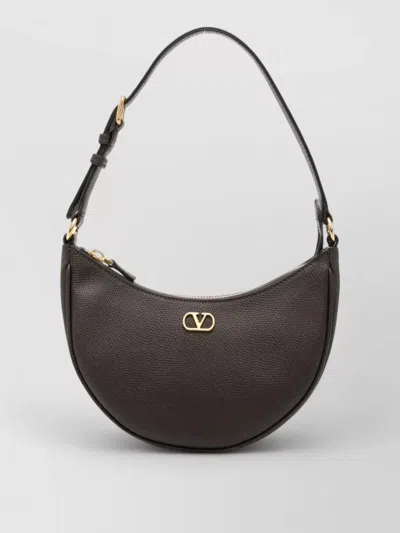 Valentino Garavani Vlogo Signature Leather Mini Shoulder Bag In Brown