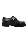 Valentino Vlogo Locker Single Monk Leather Loafers In Black