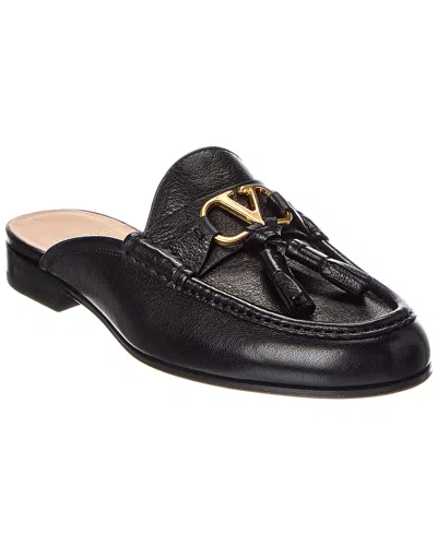 Valentino Garavani Valentino Vlogo Signature Leather Mule In Black