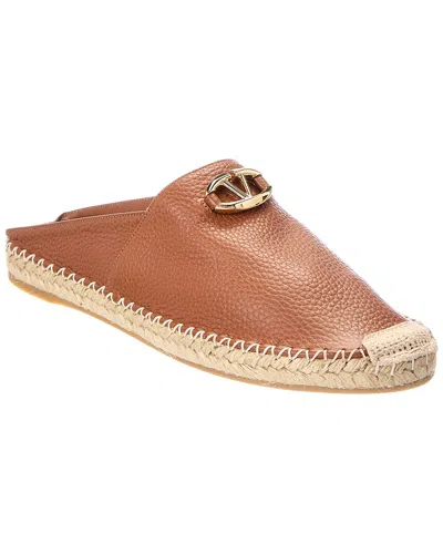 Valentino Garavani Valentino Vlogo Signature Leather Mule In Brown