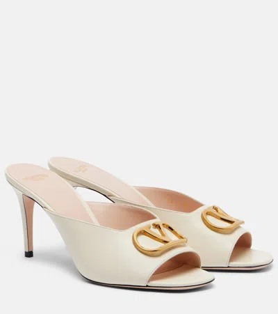 Valentino Garavani Vlogo Signature Leather Mules In White