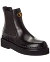 Valentino Vlogo Signature Leather Platform Boot In Brown