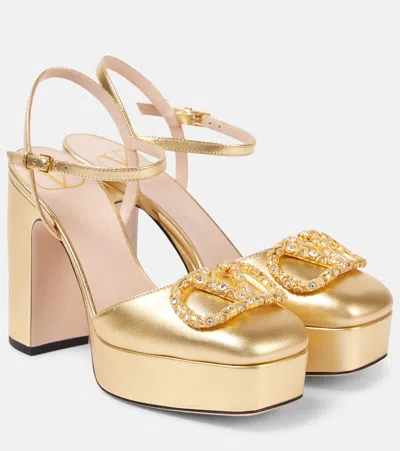 VALENTINO GARAVANI VLOGO SIGNATURE LEATHER PLATFORM PUMPS