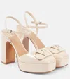 Valentino Vlogo Signature Leather Platform Pumps In White