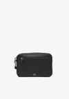Valentino Vlogo Signature Leather Pouch Bag In Black