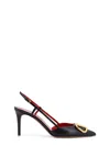 Valentino Garavani Vlogo Signature Leather Slingback Pumps In Black