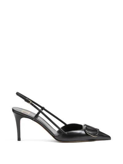 Valentino Garavani Vlogo Signature Leather Pumps In Black