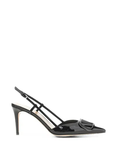 Valentino Garavani Vlogo Signature Leather Pumps In Black