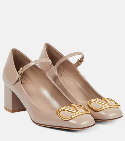 Valentino Garavani Vlogo Signature Leather Pumps In Pink