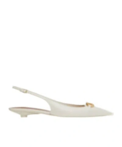 Valentino Garavani Vlogo Signature Leather Pumps In White